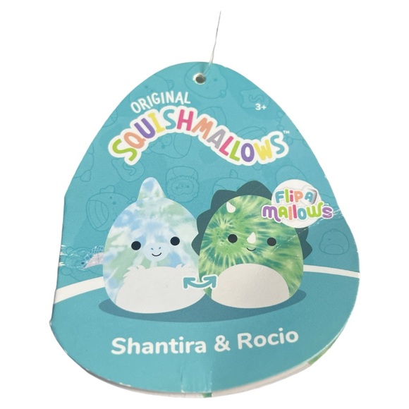 Squishmallow Flip A Mallows 8" Shantira & Rocio Triceratops Pterodactyl NWT - Picture 3 of 13